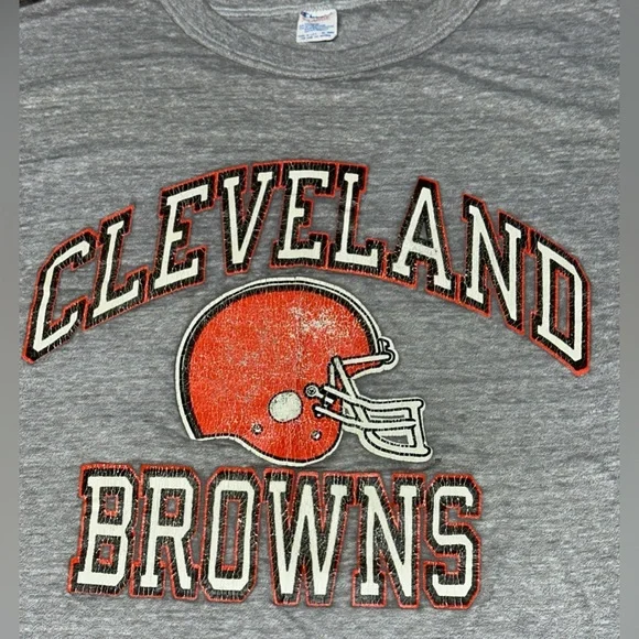 Vintage Cleveland Browns Champion Helmet T Shirt USA XL NFL 90s Pre-Relocation - Picture 5 of 7